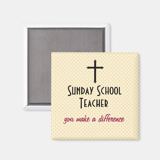Sonntagsschullehrer Magnet (Vorderseite/Rückseite)