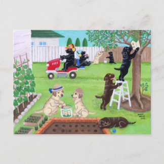 Sonntagsspass Labradors Painting Postkarte