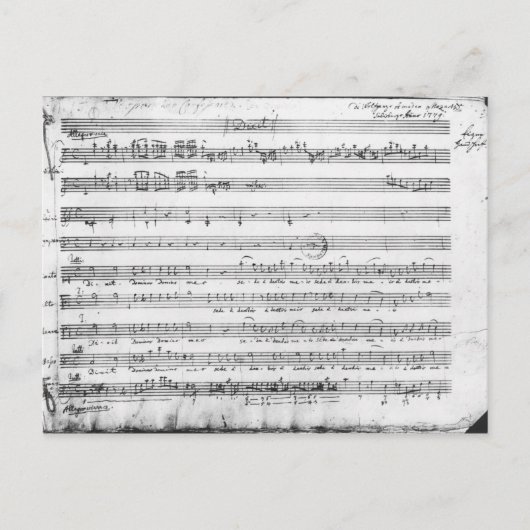 Sonntagsvespers, 1779 postkarte (Vorderseite)