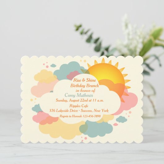 Sonntagvormittags Einladung (Stehend Vorderseite)