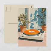 Sonntellerplatte mit orangener Vinyl Postkarte (Vorne/Hinten)