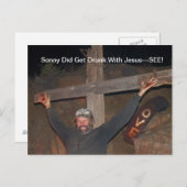 Sonny betrunken mit Jesus Postcard got Postkarte (Vorne/Hinten)