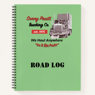 Sonny Pruitt Trucking Company Road Log Notizblock