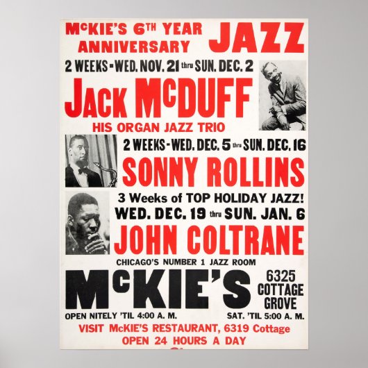 Sonny Rollins / John Coltrane / Jack McDuff Jazz Poster (Vorne)