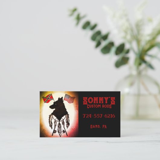 Sonny's Custom Rods Visitenkarte (Stehend Vorderseite)