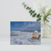 Sonnys schneebedeckter Hügel Postkarte (Stehend Vorderseite)