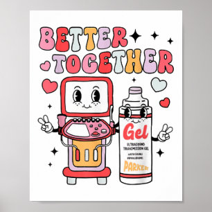 Sonograf Valentinstag Ultrasound Technologe Poster