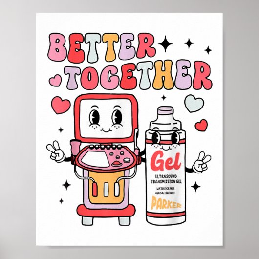 Sonograf Valentinstag Ultrasound Technologe Poster (Vorne)