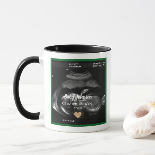 Sonogram Baby kommt bald Ankündigung für Tante Tasse (Mit Donut)