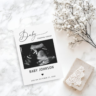 Sonogram Baby kommt bald Schwangerschaftsankündigu Einladung