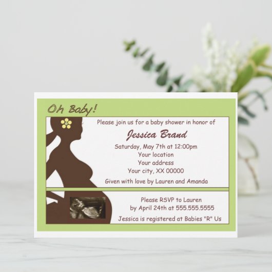 Sonogram-Babyparty-Einladung Einladung (Stehend Vorderseite)