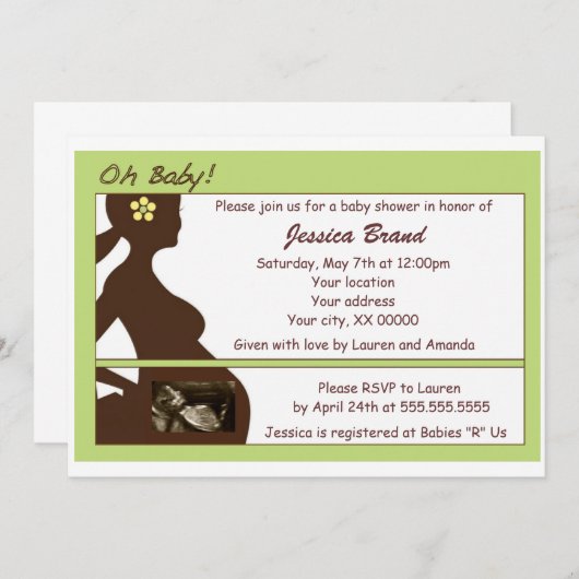 Sonogram-Babyparty-Einladung Einladung (Vorne/Hinten)