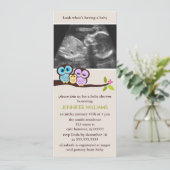 Sonogram Foto Kinderdusche Einladungen für die Owl (Stehend Vorderseite)