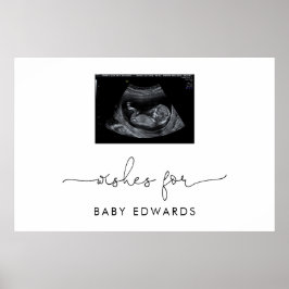 Sonogram Gender Neutral Baby Shower Guest Book Poster