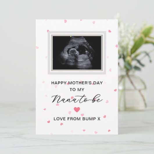 Sonogram Mother Day from Bump to Nana to be Einladung (Stehend Vorderseite)