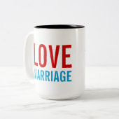 Sonogram Mug Surprise- Love Marriage Baby Carriage Zweifarbige Tasse (Vorderseite Links)
