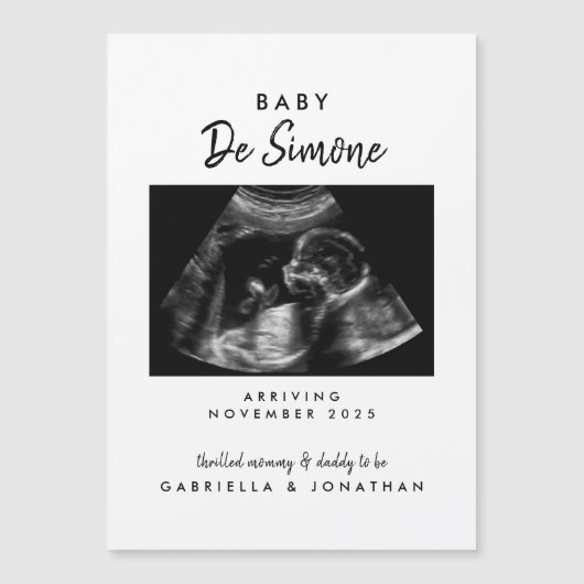 Sonogram Photo Pregnancy Announcement Magnet Card (Vorderseite)