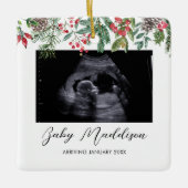 Sonogram Ultrasound Baby's First Christmas Keramikornament (Vorderseite)