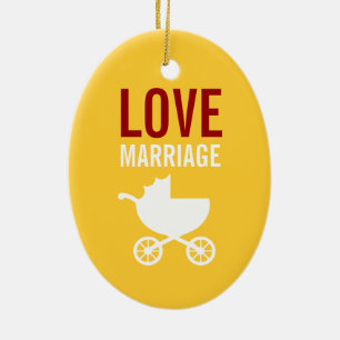 Sonogram-Verzierung - Liebe-Heirat-Kinderwagen Keramik Ornament