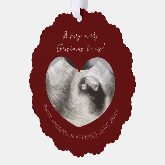 Sonogramm-Ankündigung Papier-Ornament Ornament Karte (Links)