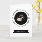 Sonogramm Herz-Foto-Karte des ersten Vaters Karte (Gelbe Blume)