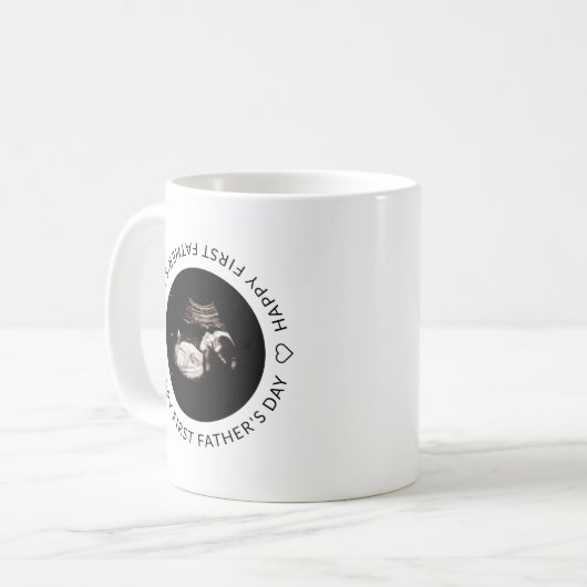 Sonogramm-Individuelle Name-Foto des ersten Vaters Kaffeetasse (Vorderseite Links)