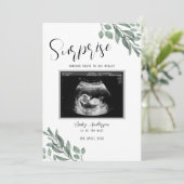 Sonogramm Neutral Grüne Karte Baby Ankündigung (Stehend Vorderseite)