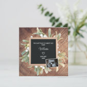 Sonogramm-Schwangerschaft im Winter-Kranz-Brief Ankündigung (Stehend Vorderseite)