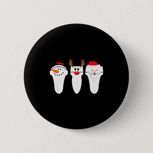 Sonograph Christmas Santa Snowman Reindeer  Button (Vorderseite)