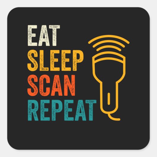 Sonographenscan Quadratischer Aufkleber (Vorderseite)