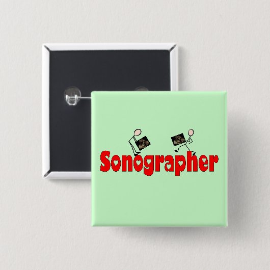 Sonographer Geschenke Button (Vorne & Hinten)