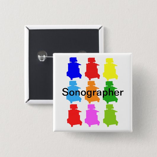 Sonographer Popart Gfits Button (Vorne & Hinten)