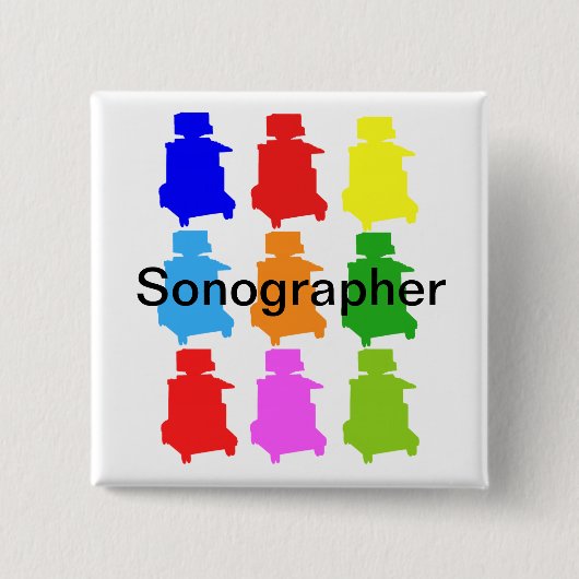 Sonographer Popart Gfits Button (Vorderseite)