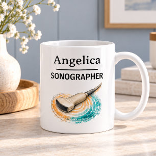 SONOGRAPHER Schallkopf Personalisierter Name Kaffeetasse