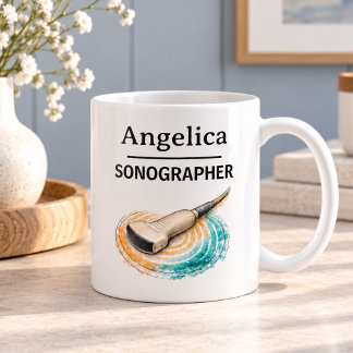 SONOGRAPHER Schallkopf Personalisierter Name Kaffeetasse