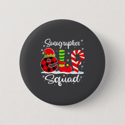 Sonographer-Squad-Weihnachts-Elf-Matching Button (Vorderseite)