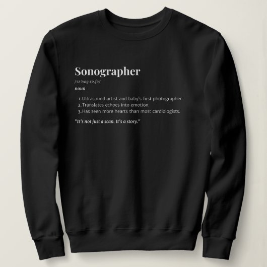 Sonographie Definition - Ultrasound Tech-Geschenk Sweatshirt (Design vorne)