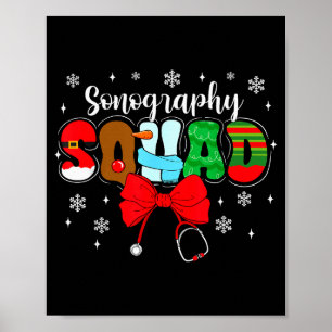 Sonographie-Mannschaft Schleife Stethoskop Santa N Poster
