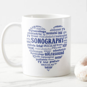 Sonographie Spezial Blau Herz Sonographer Geschenk Kaffeetasse