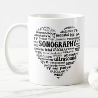 Sonographie Spezialist Schwarzes Herz Sonographer  Kaffeetasse