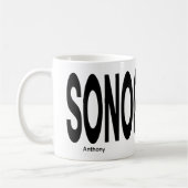 SONOGRAPHIE Umschlagtext Personalisiert Kaffeetasse (Links)