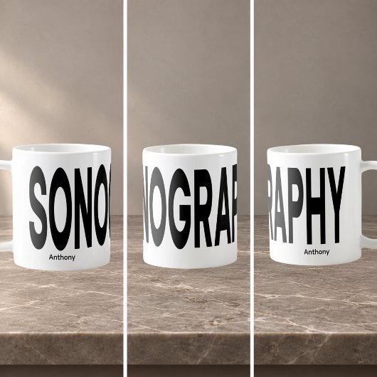 SONOGRAPHIE Umschlagtext Personalisiert Kaffeetasse