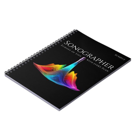 Sonographin-farbige Ultraschallwellen Notizblock (Linke Seite)