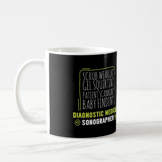 Sonographin Scrub Wearing Ultrasound Tech Geschenk Kaffeetasse (Links)