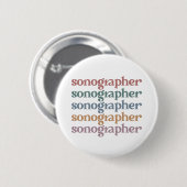 Sonographin Ultrasound Tech Retro Sonographer Gesc Button (Vorne & Hinten)