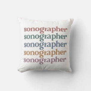 Sonographin Ultrasound Tech Retro Sonographer Gesc Kissen