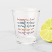 Sonographin Ultrasound Tech Retro Sonographer Gesc Schnapsglas (Vorderseite)