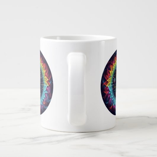 Sonographisch-farbige Ultraschallwellen-Physik Jumbo-Tasse (Rückseite)