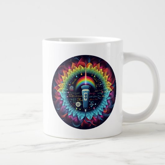 Sonographisch-farbige Ultraschallwellen-Physik Jumbo-Tasse (Rechts)