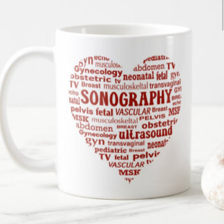 Sonography Specialty Red Heart Sonographer Gift Kaffeetasse
